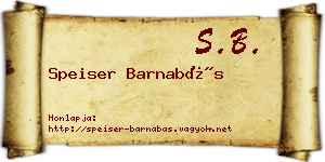 Speiser Barnabás névjegykártya