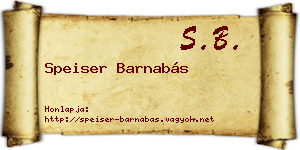 Speiser Barnabás névjegykártya